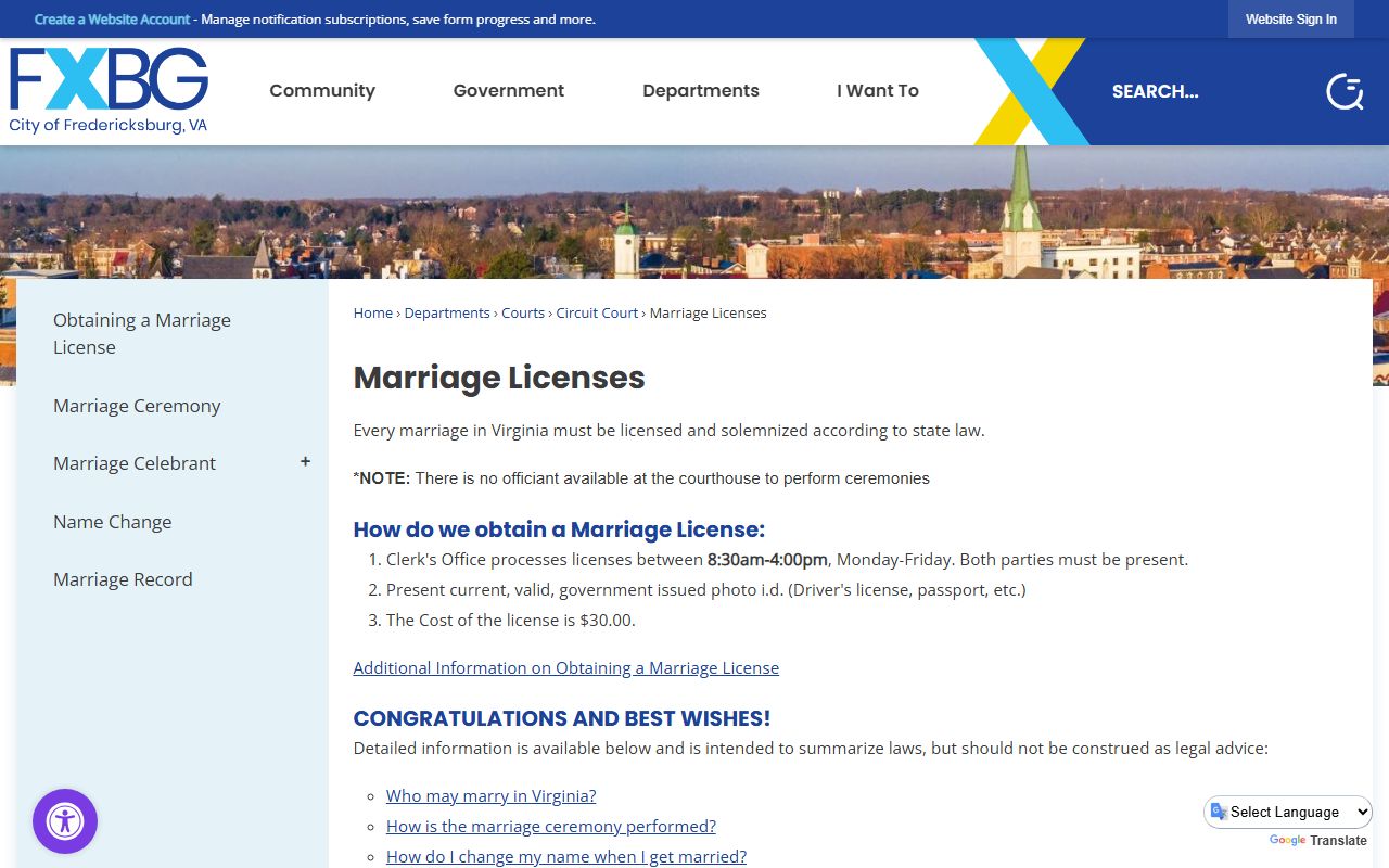 Fredericksburg Police Department website for police blotter and FOIA records