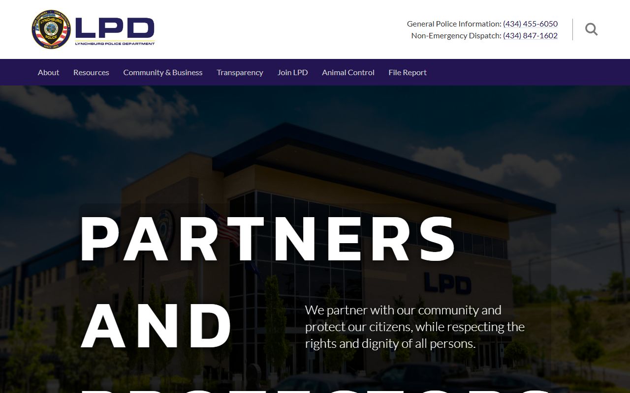 Lynchburg Police Department website for police blotter records access