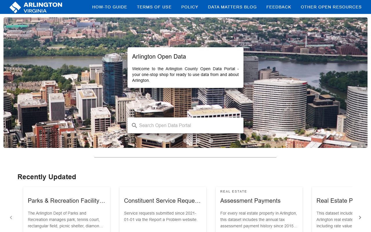Arlington County crime statistics open data hub Virginia police blotter