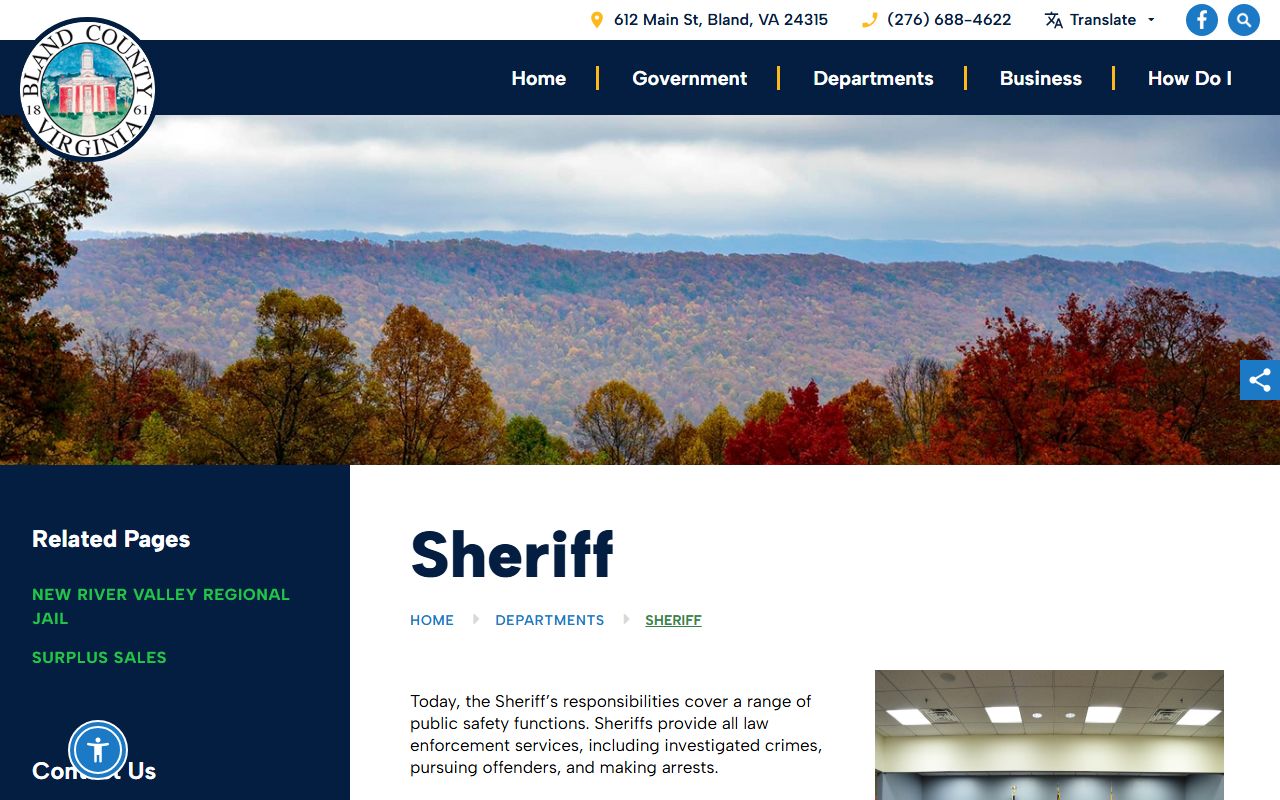 Bland County Sheriff's Office website Virginia police blotter