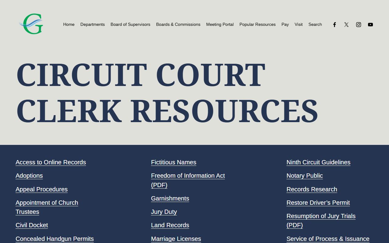 Gloucester County Circuit Court Clerk resources for court records access
