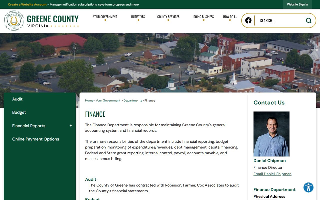 Greene County Sheriff's Office website for police blotter records