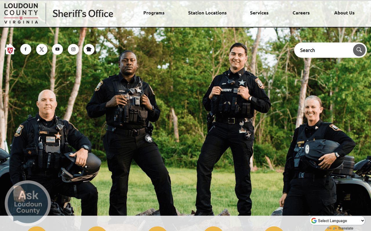 Loudoun County Sheriff's Office website for police blotter and incident records