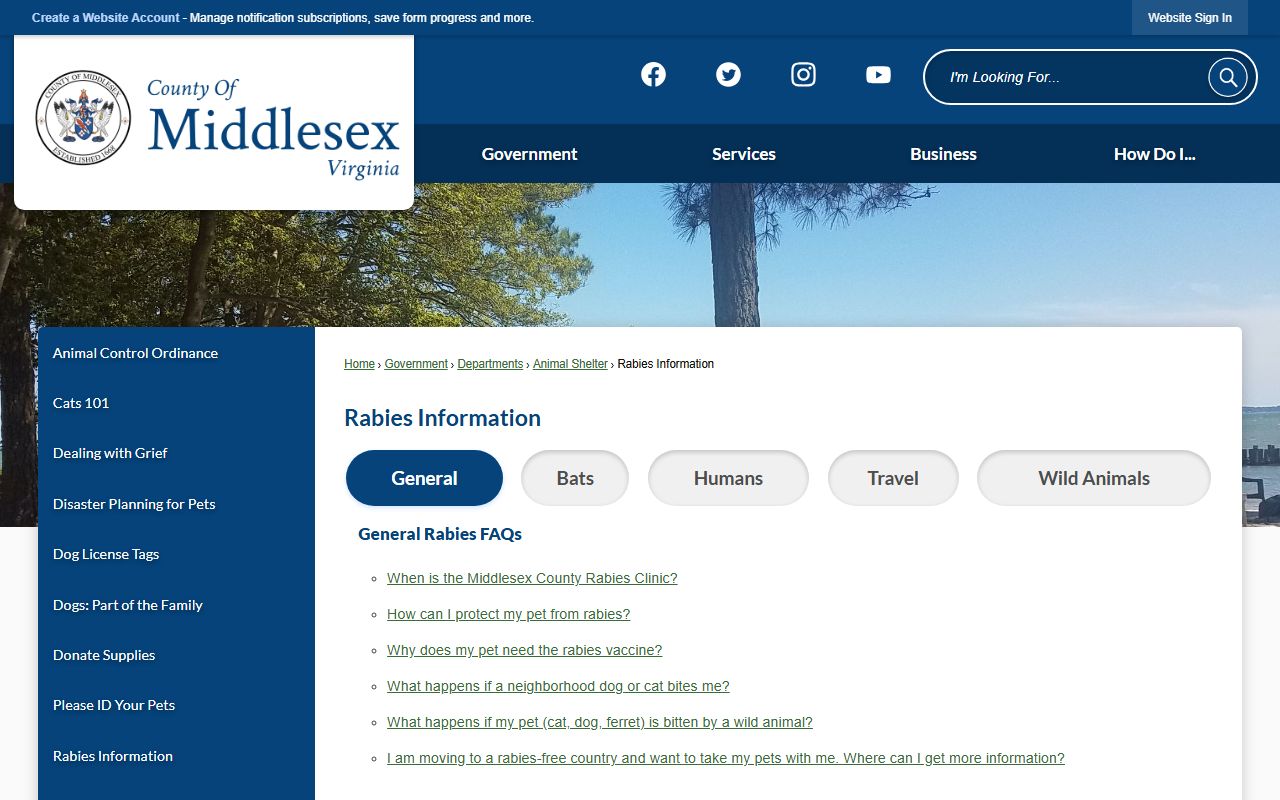 Middlesex County Sheriff's Office website for police blotter and FOIA records