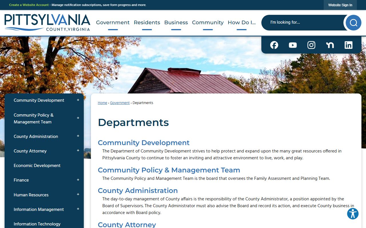 Pittsylvania County Sheriff's Office website for police blotter and records requests