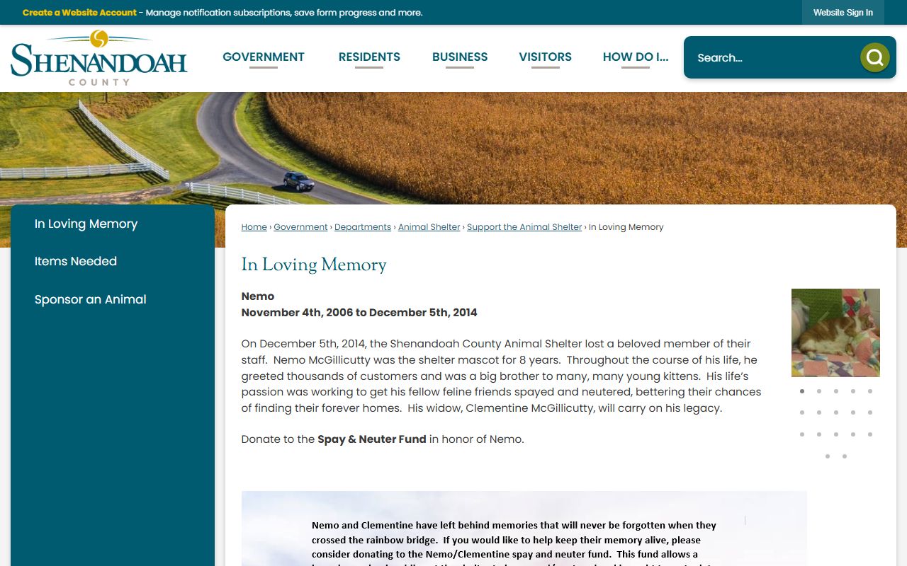 Shenandoah County Sheriff's Office website for police blotter and records access in Woodstock